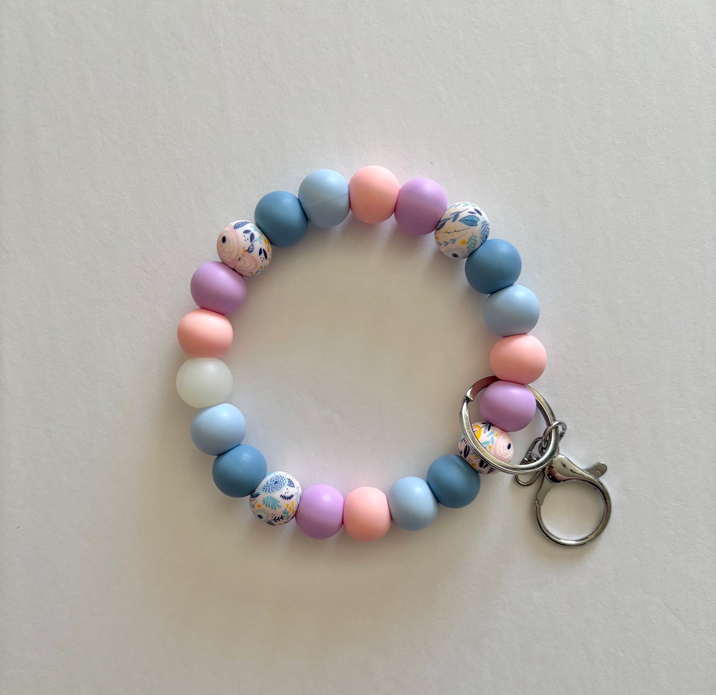 Wildflower Silicone Beaded Key Wristlet