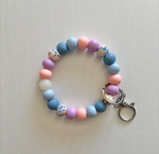Wildflower Silicone Beaded Key Wristlet