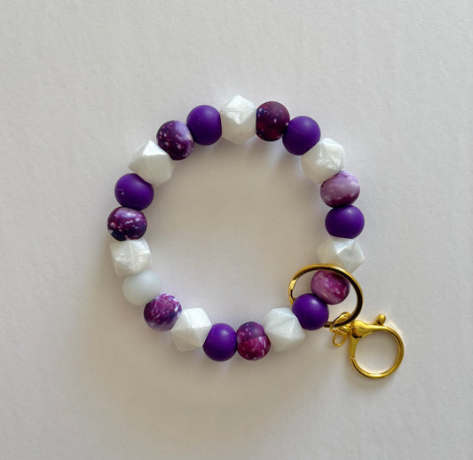 Galaxy Silicone Beaded Key Wristlet