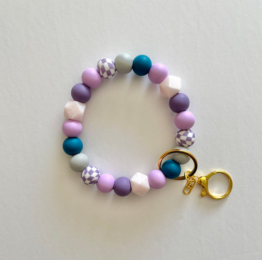 Skater Girl Silicone Beaded Key Wristlet