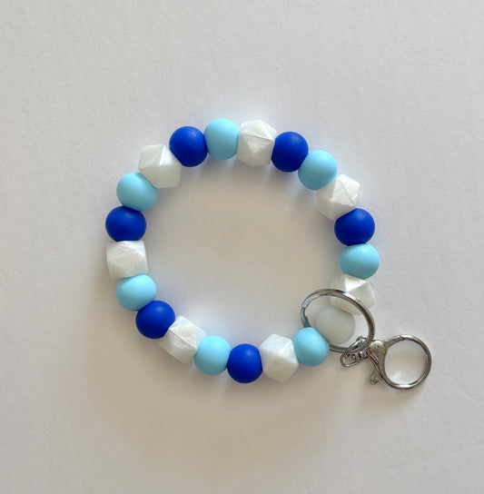 Blue Skies Silicone Beaded Key Wristlet