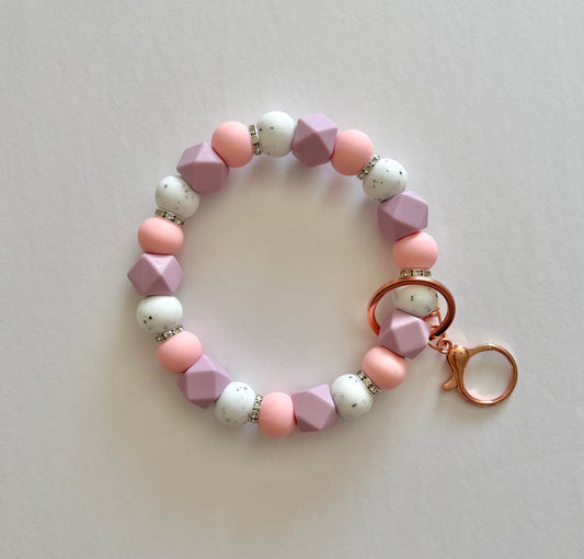 Soft Sparkle Silicone Beaded Key Wristlet